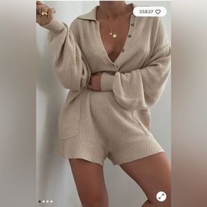 Sold Out Free People Picnic Sweater Romper in natural